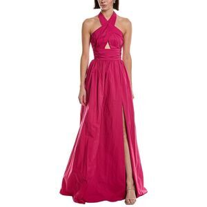 Halter Cross-Front Fuchsia Maxi Dress
